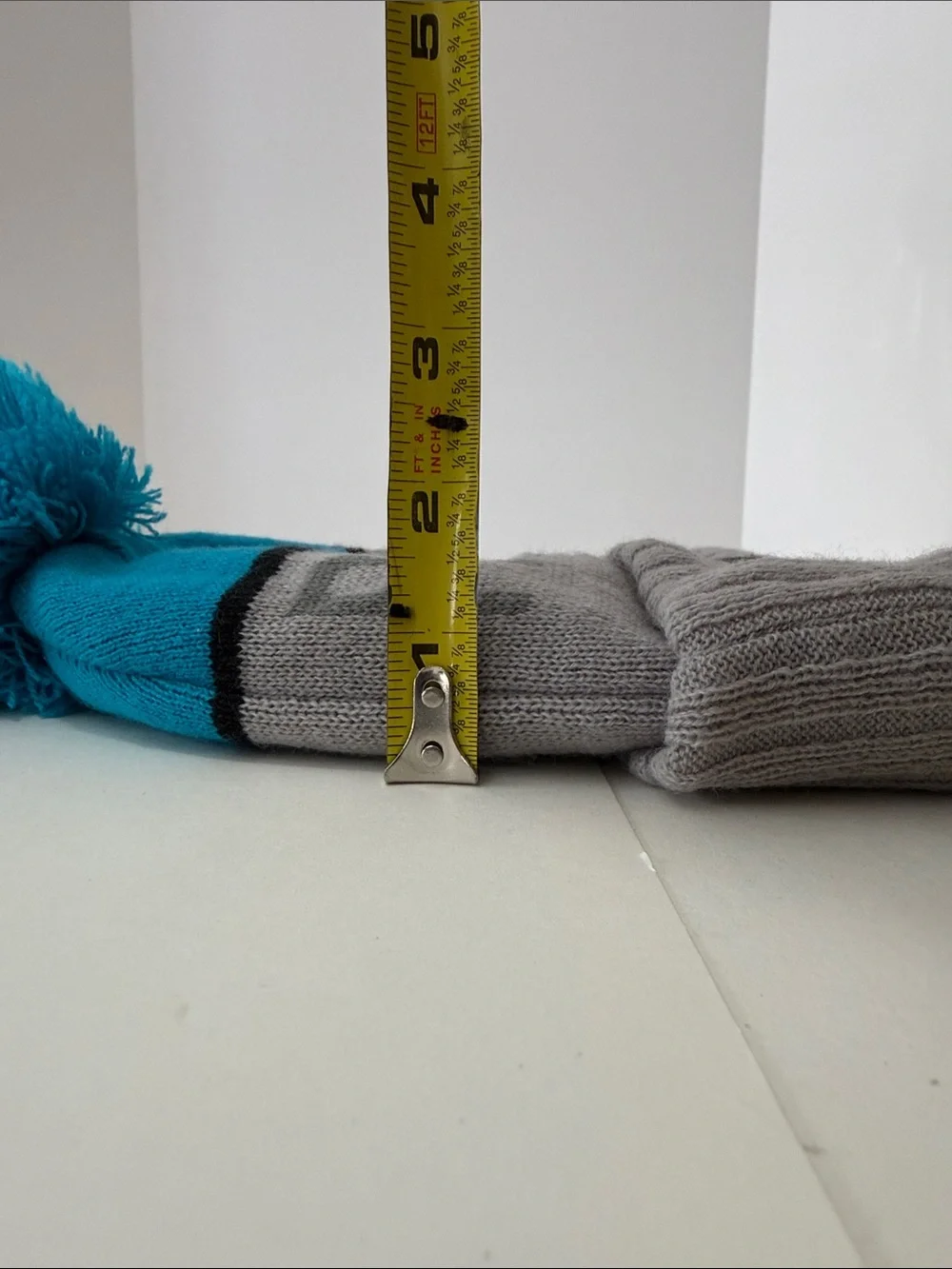 New Era Carolina Panthers NFL Gray and Teal Pom Beanie